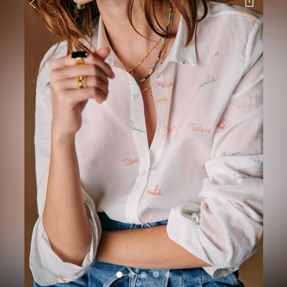 NWT Sézane PIERRO SHIRT - DEMAIN Size 2